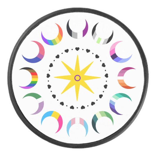 Queer Crescent Pride Moons Eishockey Puck (Vorderseite)