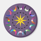 Queer Crescent Pride Moons Magnet (Vorne)