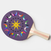 Queer Crescent Pride Moons Tischtennis Schläger (Seitenansicht)
