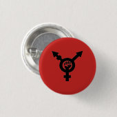 Queer feministischer kommunistischer schwarzer button (Vorne & Hinten)