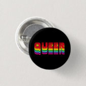 Queer Gay Pride lgbtq Regenbogenretro-Typografie Button (Vorne & Hinten)