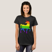 Queer Gay Pride Month Rainbow Flag Fantasy Unicorn T-Shirt (Vorne ganz)