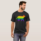 Queer Gay Pride Rainbow Flag Cat Cat Owner LGBTQ T-Shirt (Vorne ganz)