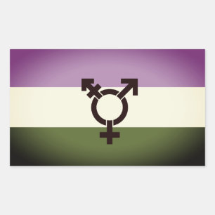 Queer - Gender Queer Stolz Rechteckiger Aufkleber