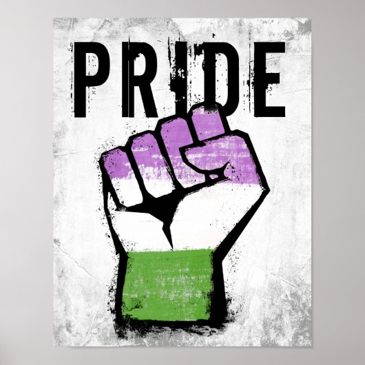 Queer / Genderqueer Stolzfaust Poster (Vorne)