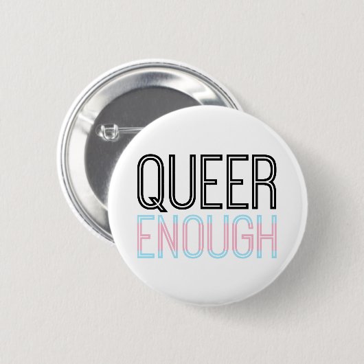 Queer genug Knopf Transportes Button (Vorne & Hinten)