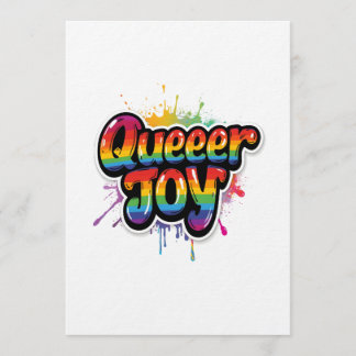 Queer-Joy-Regenbogen-Stolz-Typografie – LGBTQ+-Zit Einladung