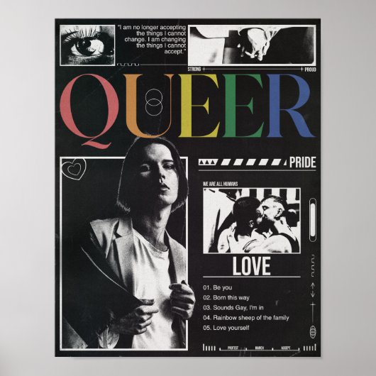 Queer Pride LGBTQ+ Moderne Brutalismus Poster (Vorne)