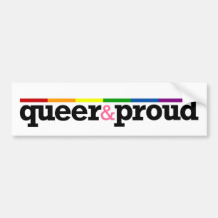 Queer&proud Weiß-Autoaufkleber Autoaufkleber