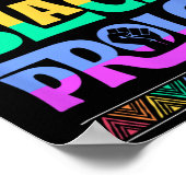 Queer schwarzer Proud-Juneteentlicher Gay Pride Bl Poster (Ecke)