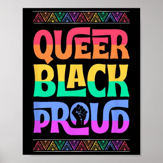 Queer schwarzer Proud-Juneteentlicher Gay Pride Bl Poster (Vorne)