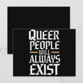 Queer Stolz Quee Menschen werden es immer geben Postkarte (Vorne/Hinten)