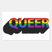 QUEER T - Shirt Rechteckiger Aufkleber (Vorderseite)
