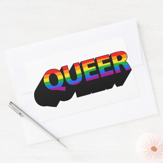 QUEER T - Shirt Rechteckiger Aufkleber (Umschlag)