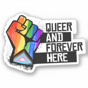 Queer und für immer hier aufkleber