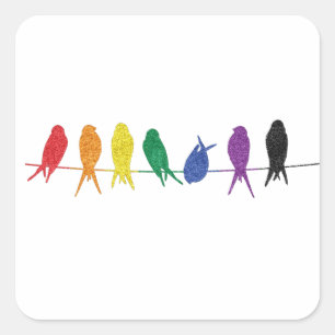 Queere Herde - LGBTQ-Stolzes-Monat-Regenbogenflagg Quadratischer Aufkleber