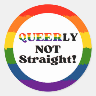 queered not gerade Rainbow Circle Sticker