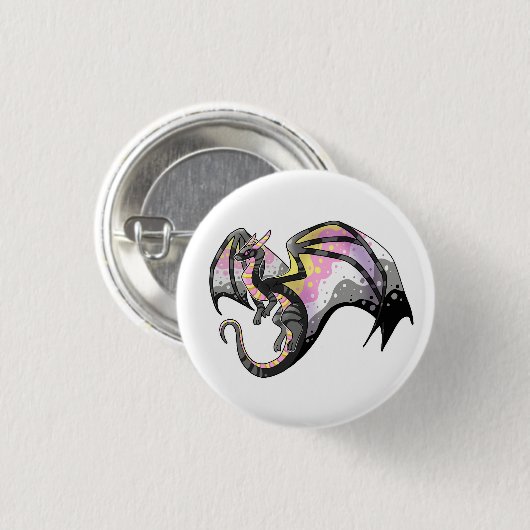 Queerplatonic Pride Dragon Button (Vorne & Hinten)