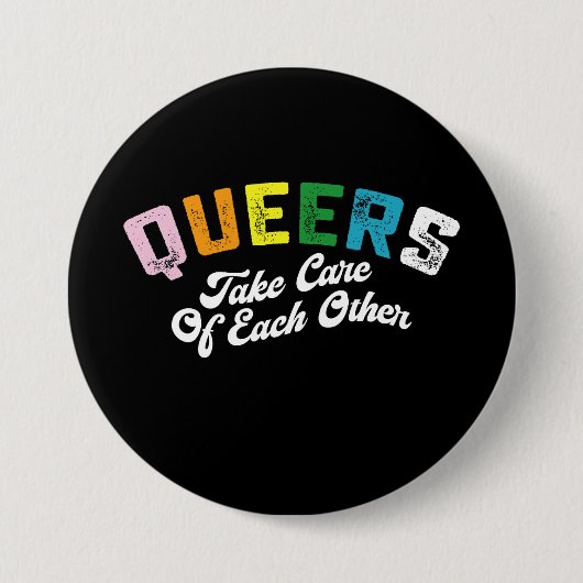 Queers kümmern sich um die anderen LGBT-Stolz-Gay Button (Vorderseite)