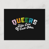 Queers kümmern sich um die anderen LGBT-Stolz-Gay Postkarte (Vorderseite)