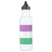 Quees, grünes, Lila, weißes LGBTQ+ Edelstahlflasche (Rechts)