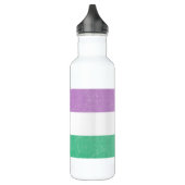 Quees, grünes, Lila, weißes LGBTQ+ Edelstahlflasche (Links)