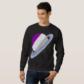 Quees LGBTQ Ace Pride Monat Saturn Asexualität Fla Sweatshirt (Vorne ganz)