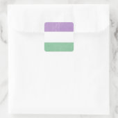 Quees Lila, grünes und weißes Geschlecht Quadratischer Aufkleber (Tasche)