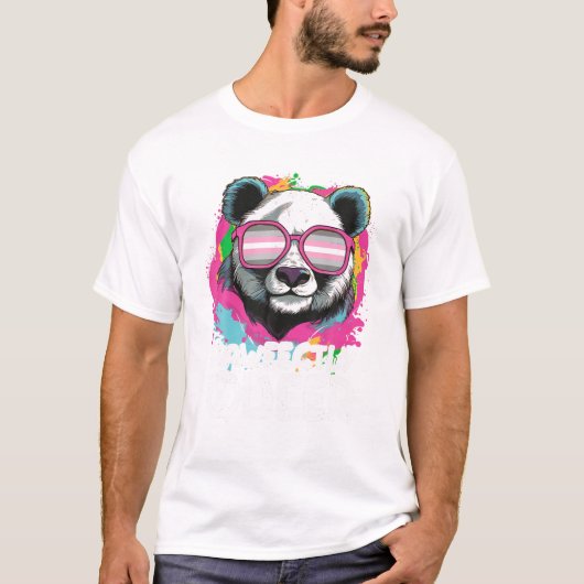 Quees Panda mit Sonnenbrille T-Shirt (Vorderseite)