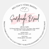 Quellbrot - Modern rosa Hütte Label Runder Aufkleber (Vorderseite)