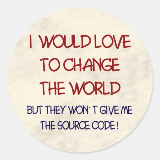 Quellcode Runder Aufkleber (Vorderseite)