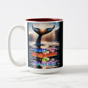 Quelle der Förderung der Menschheit Zweifarbige Tasse