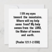 Quelle der Hilfe (Psalm 121:1-2 CSB) Karte (Rückseite)