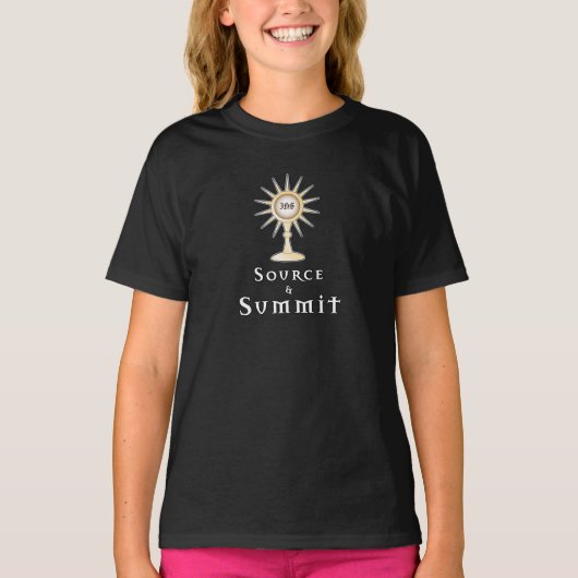 Quelle und Gipfel: Heiliger Eucharist T-Shirt (Vorderseite)