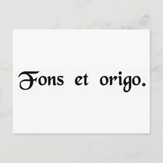 Quelle und Ursprung. Postkarte (Vorderseite)