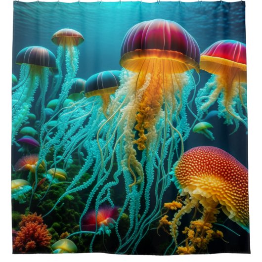 Quellyfish Gang Duschvorhang (Vorderseite)