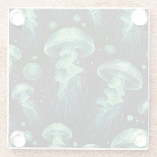 Quellyfish Glow Glasuntersetzer (Rückseite)