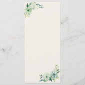 Quenceanera green floral Menu Menükarte (Rückseite)