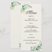Quenceanera green floral Menu Menükarte (Vorne/Hinten)