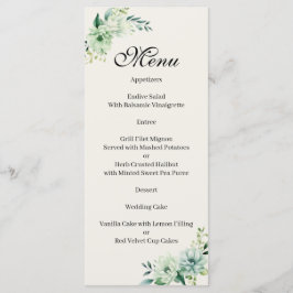 Quenceanera green floral Menu Menükarte
