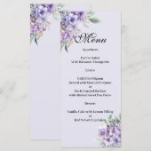 Quenceanera Lavender floral Menu Menükarte (Vorne/Hinten)