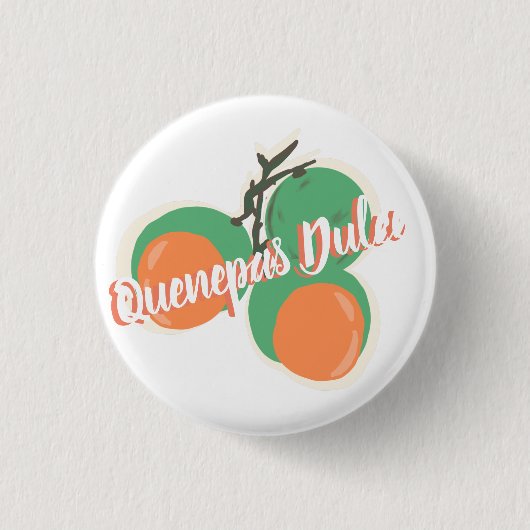 Quenepas Spanische Limes Frucht Handgezeichnet Button (Vorderseite)