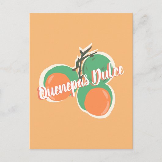Quenepas Spanische Limes Frucht Handgezeichnet Postkarte (Vorderseite)