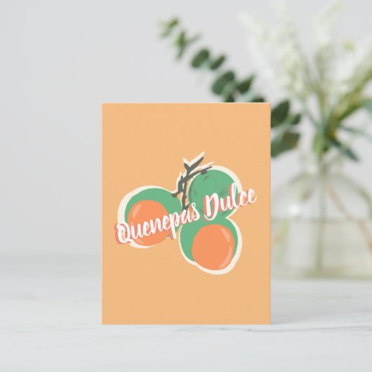 Quenepas Spanish Limes Obsthandgezeichnete Postkarte (Stehend Vorderseite)