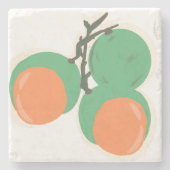 Quenepas Spanish Limes Obsthandgezeichnete Steinuntersetzer (Vorderseite)