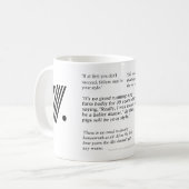 Quentin klare Zitat-Geschenk-Tasse Kaffeetasse (Vorderseite Links)