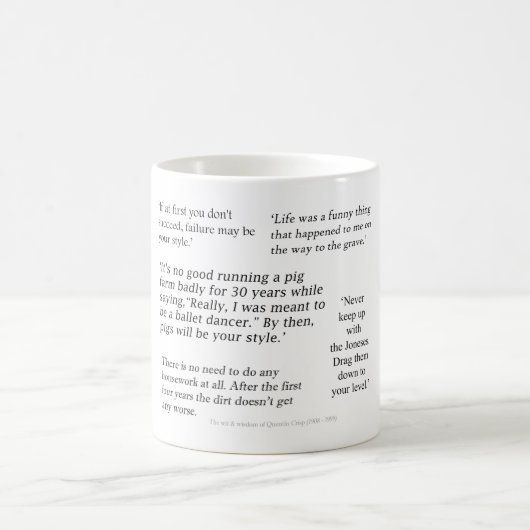 Quentin klare Zitat-Geschenk-Tasse Kaffeetasse (Mittel)