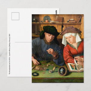 Quentin Matsys - Der Geldverleiher und seine Frau Postkarte