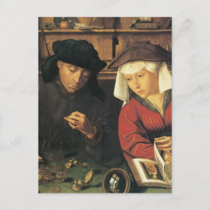 Quentin Matsys Der Geldwechsler und seine Frau Postkarte