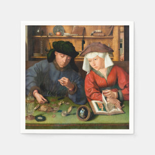 Quentin Matsys - Der Geldwechsler und seine Frau Serviette